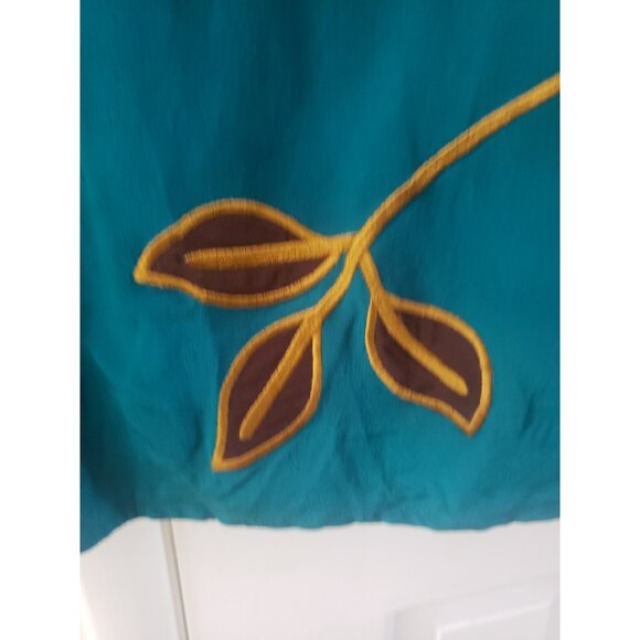 Diane Von Furstenberg Vintage Top Blouse Silk  Embroidered Blue Lagenlook M DVF - Picture 9 of 9